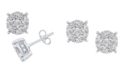 Macy's Diamond Cluster Stud Earrings (3/4 ct. t.w.) in 14k White Gold